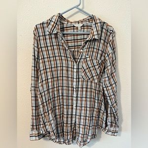 Plaid long sleeve button up